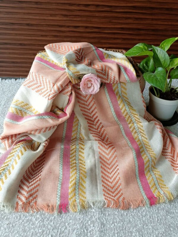 Woven Striped Aztek Cotton Stole/ Scarf