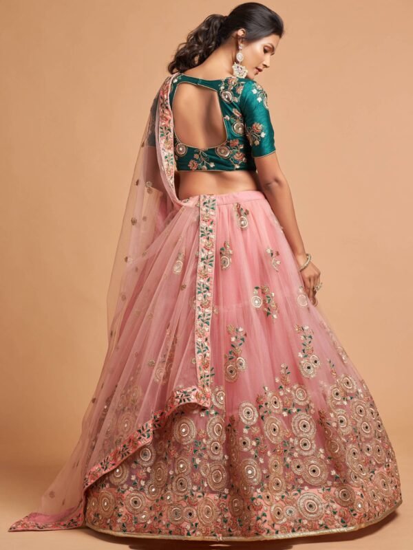 Alluring Red Sequins Work Silk Wedding Wear Lehenga Choli With Dupatta - Image 5