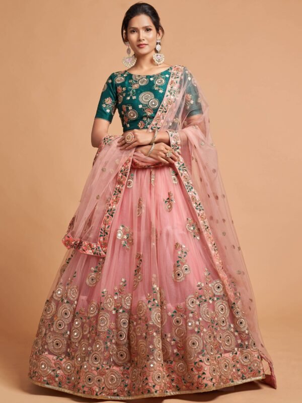 Alluring Red Sequins Work Silk Wedding Wear Lehenga Choli With Dupatta