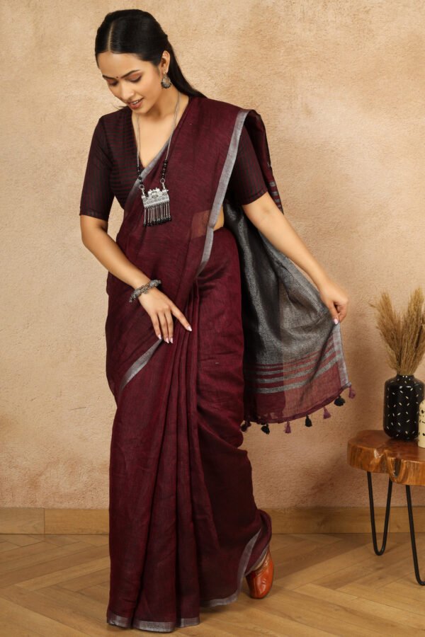 Mira Linen Sari - Image 2