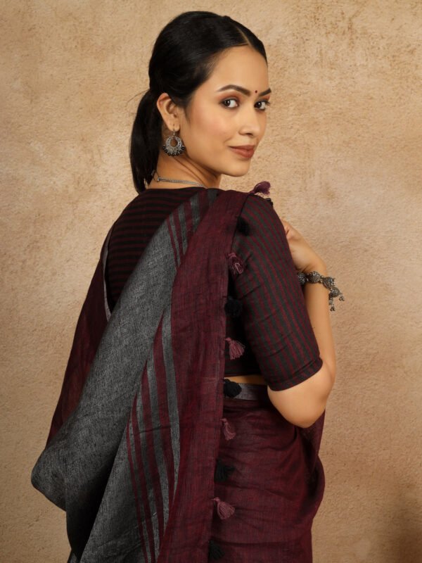 Mira Linen Sari - Image 4