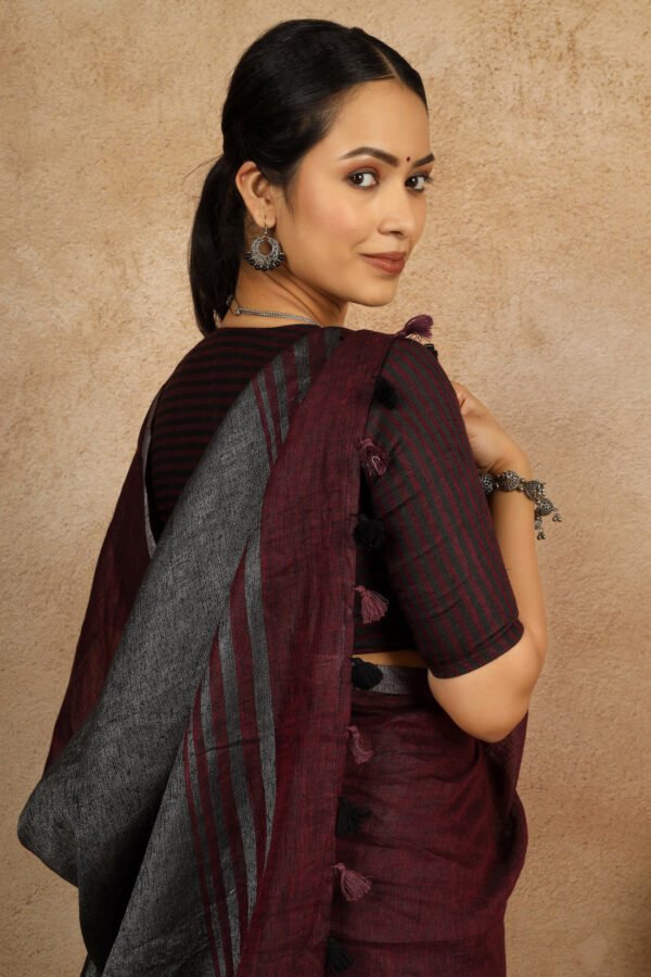 Mira Linen Sari - Image 3