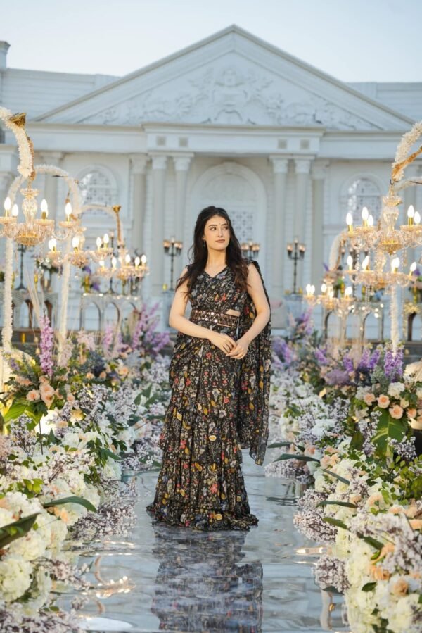 padmashree black crepe saree - Image 3