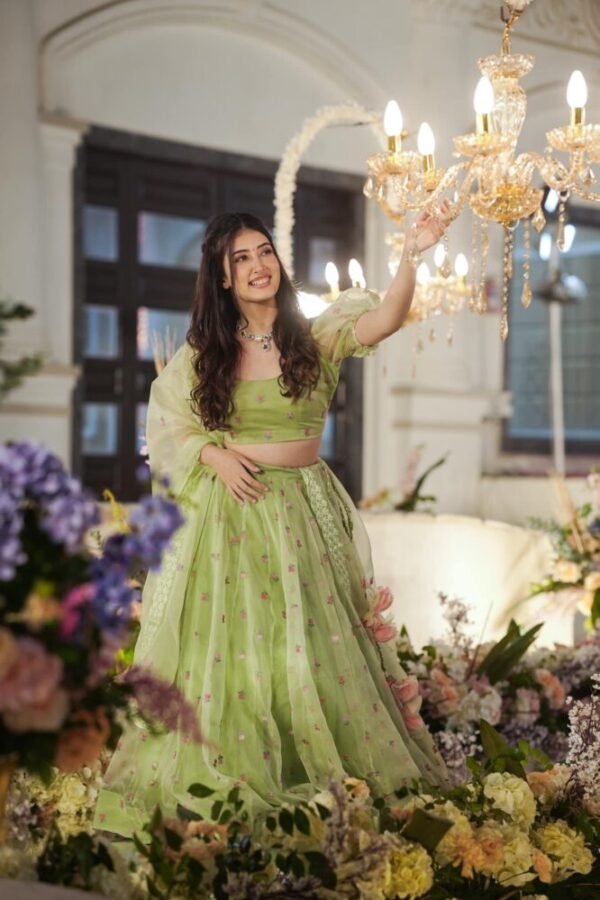Azael green ORGANZA LEHENGA SET - Image 2