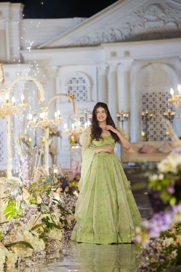 Azael green ORGANZA LEHENGA SET - Image 3