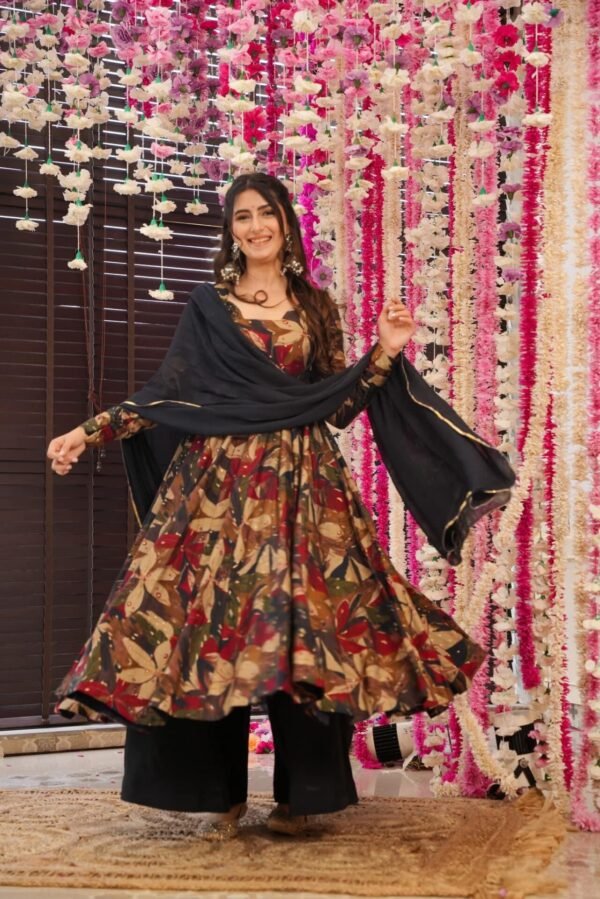 Dahlia black rayon suit set