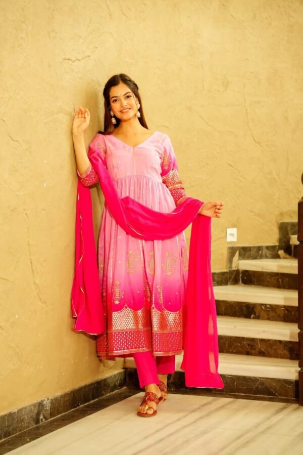 paradise pink silk nyra suit - Image 2