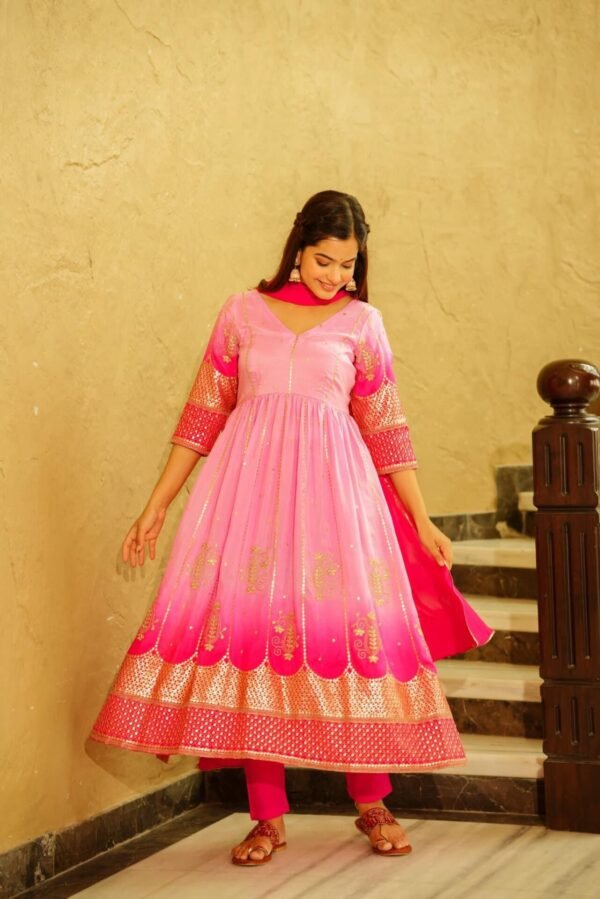 paradise pink silk nyra suit - Image 4