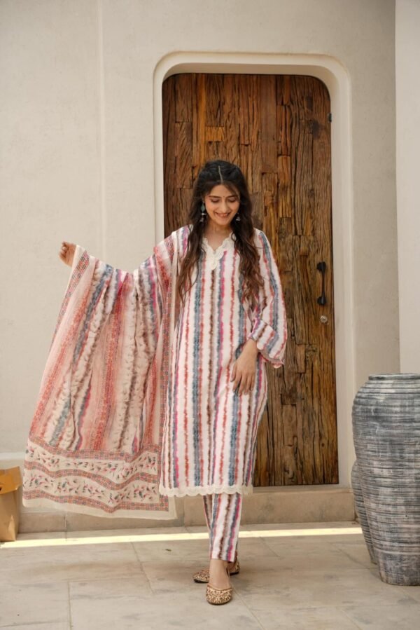 Ivory cotton kurta set - Image 3