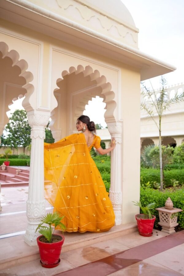 ORGANZA PUFF SLEEVES LEHENGA - Image 4