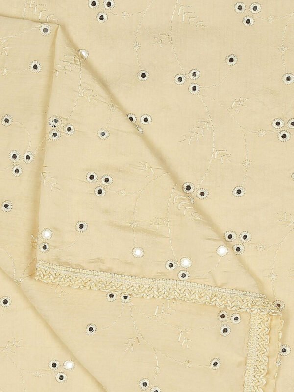 Pure Cotton Embroidered Dupatta with Mirror Work. - Image 3
