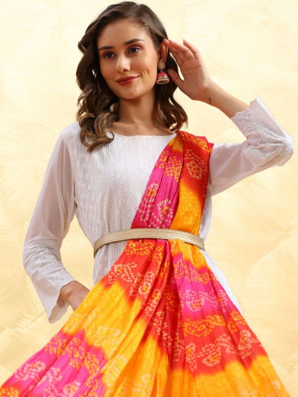 Printed Bandhini Art Silk Crushed Dupatta