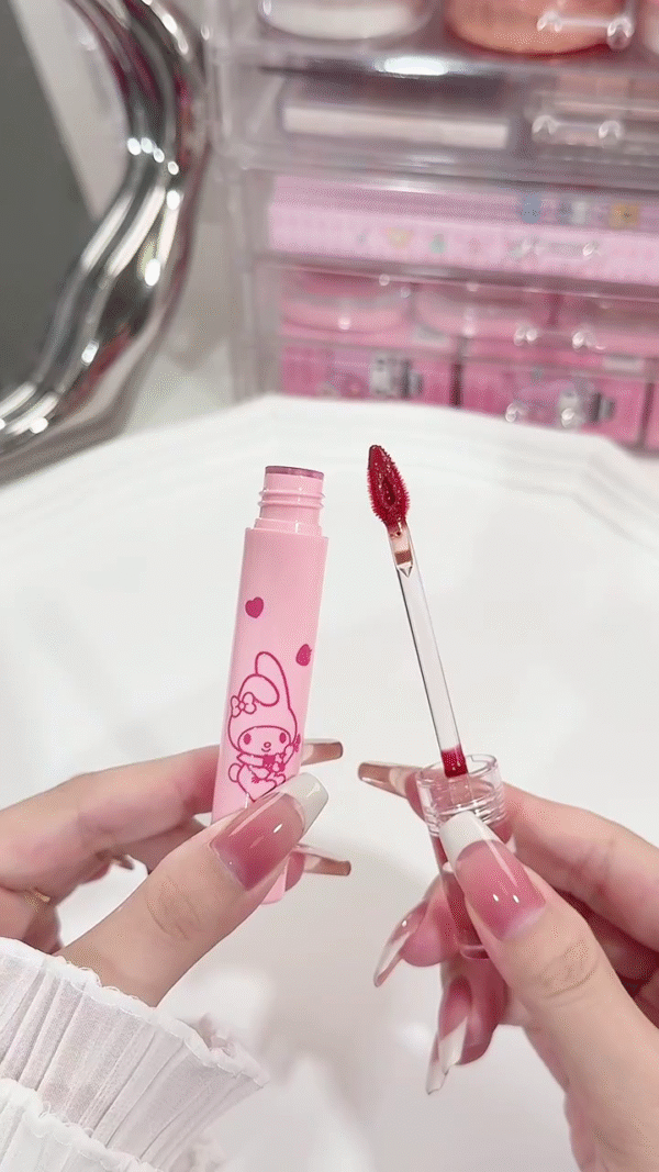 Limited Edition Lip Tint Collection – High-Shine, Long-Lasting, Moisturizing Glossy Liquid Lipsticks in Three Vibrant Red Shades with Adorable Sanrio-Inspired Packaging - Image 3