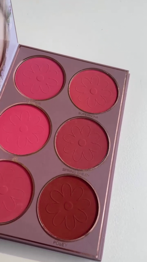 *** All-in-One Glam Beauty Kit – 24-Shade Matte & Shimmer Eyeshadow Palette with Floral Embossing, Radiant 6-Color Highlighter Set, and 6 Richly Pigmented Blushes for a Complete Face Makeup Collection - Image 3