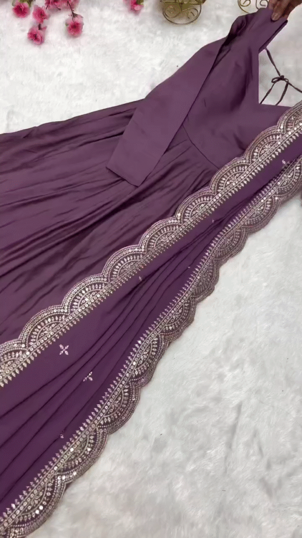 Full-Length Anarkali Suit Set with Intricately Embroidered Dupatta – Soft Fabric and Flattering Silhouette in Rich Festive Shades for Weddings, Parties, and Traditional Occasions - Image 2