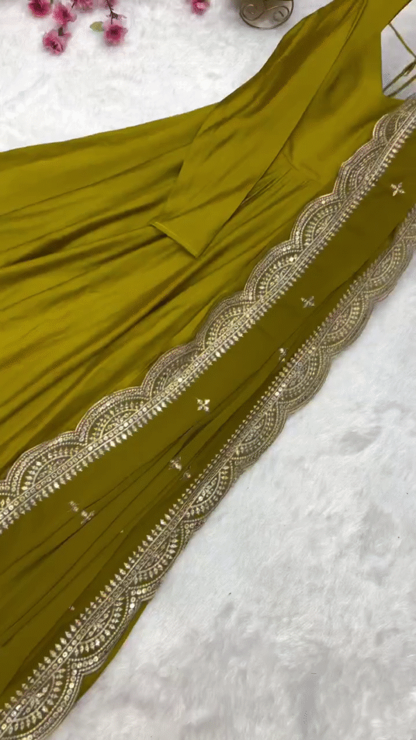Full-Length Anarkali Suit Set with Intricately Embroidered Dupatta – Soft Fabric and Flattering Silhouette in Rich Festive Shades for Weddings, Parties, and Traditional Occasions - Image 3