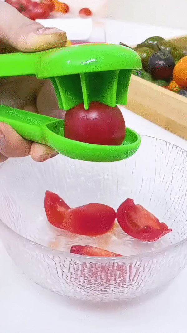 Multi-Color Handy Fruit & Vegetable Cutter Tool – Quick and Easy Slicer for Grapes, Cherry Tomatoes & Soft Fruits – Kitchen Gadget for Effortless Salads, Snacks & Meal Prep - Image 2