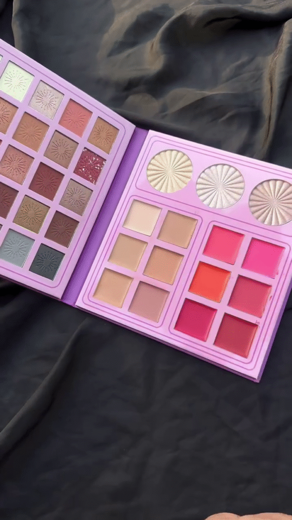 All-in-One Makeup Palette – Complete Face & Eye Kit with 30 Eyeshadows, Contours, Highlighters, and Cream Blushes - Image 3