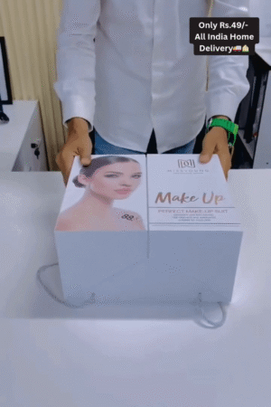 All-in-One Premium Make-Up Gift Set | Multi-Layered Cosmetic Kit for Face, Eyes, Lips & Nails | Complete Beauty Suit with Lipsticks, Nail Paints, Compact, Eyeshadow, Blush & More | Stylish Foldable Makeup Box