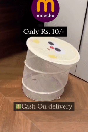 Cute Foldable Mesh Laundry Hampers — Featuring Playful Cartoon Faces in White Net Design, Perfect for Storing Clothes or Toys, Lightweight and Portable