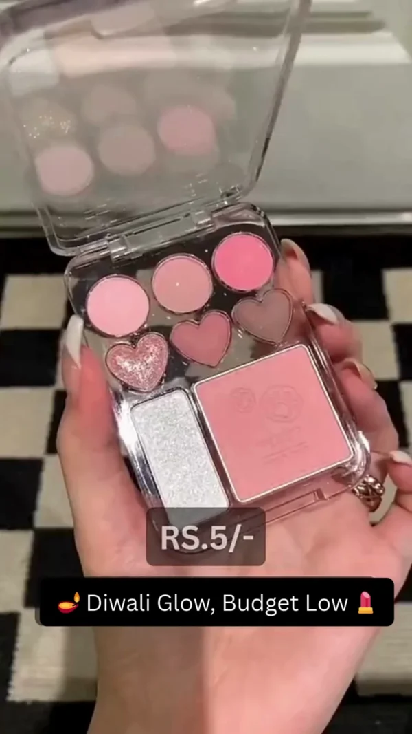 Designer Makeup Box featuring Highlighters, Compact & Eyeliner – Trendy Beauty Box for On-the-Go Glam